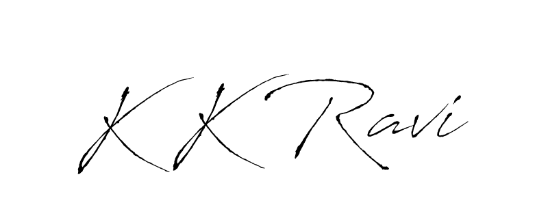 Antro_Vectra is a professional signature style that is perfect for those who want to add a touch of class to their signature. It is also a great choice for those who want to make their signature more unique. Get K K Ravi name to fancy signature for free. K K Ravi signature style 6 images and pictures png