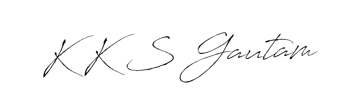 Make a beautiful signature design for name K K S Gautam. With this signature (Antro_Vectra) style, you can create a handwritten signature for free. K K S Gautam signature style 6 images and pictures png