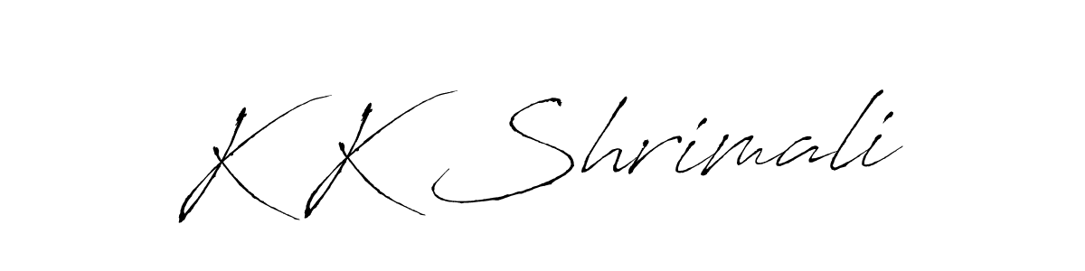 The best way (Antro_Vectra) to make a short signature is to pick only two or three words in your name. The name K K Shrimali include a total of six letters. For converting this name. K K Shrimali signature style 6 images and pictures png