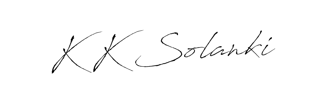 Create a beautiful signature design for name K K Solanki. With this signature (Antro_Vectra) fonts, you can make a handwritten signature for free. K K Solanki signature style 6 images and pictures png
