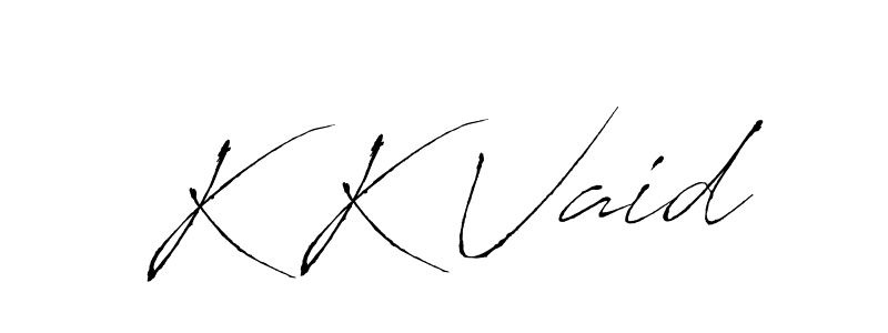 The best way (Antro_Vectra) to make a short signature is to pick only two or three words in your name. The name K K Vaid include a total of six letters. For converting this name. K K Vaid signature style 6 images and pictures png