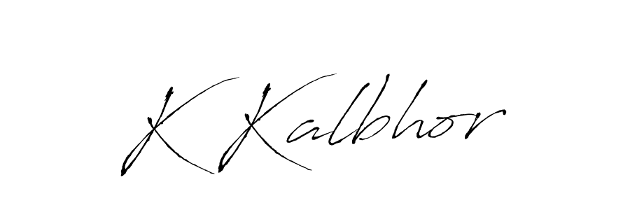 How to make K Kalbhor name signature. Use Antro_Vectra style for creating short signs online. This is the latest handwritten sign. K Kalbhor signature style 6 images and pictures png