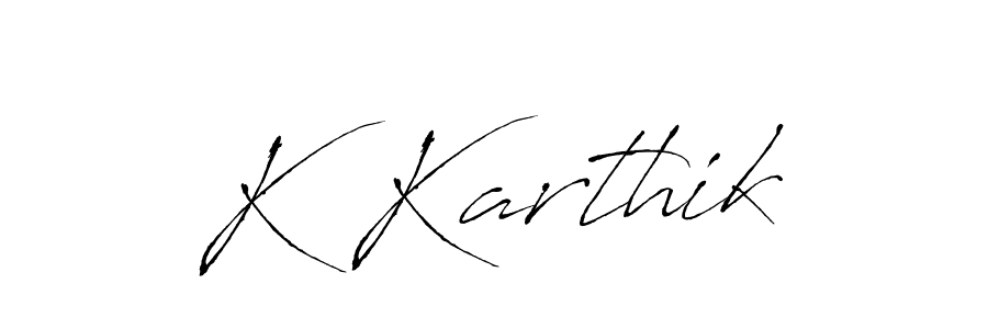 How to make K Karthik signature? Antro_Vectra is a professional autograph style. Create handwritten signature for K Karthik name. K Karthik signature style 6 images and pictures png