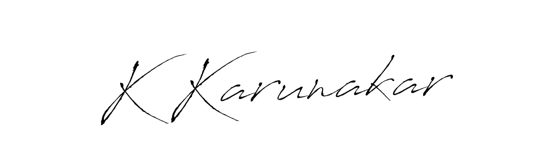 How to Draw K Karunakar signature style? Antro_Vectra is a latest design signature styles for name K Karunakar. K Karunakar signature style 6 images and pictures png