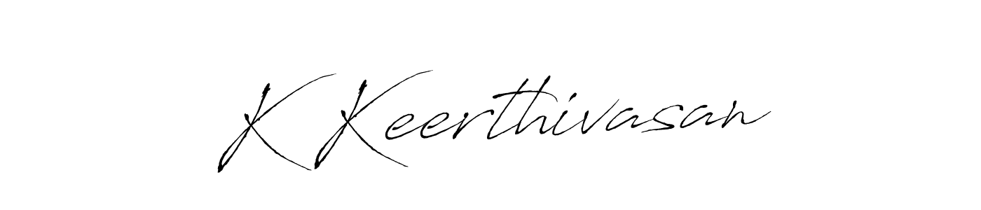 Antro_Vectra is a professional signature style that is perfect for those who want to add a touch of class to their signature. It is also a great choice for those who want to make their signature more unique. Get K Keerthivasan name to fancy signature for free. K Keerthivasan signature style 6 images and pictures png
