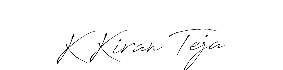 This is the best signature style for the K Kiran Teja name. Also you like these signature font (Antro_Vectra). Mix name signature. K Kiran Teja signature style 6 images and pictures png