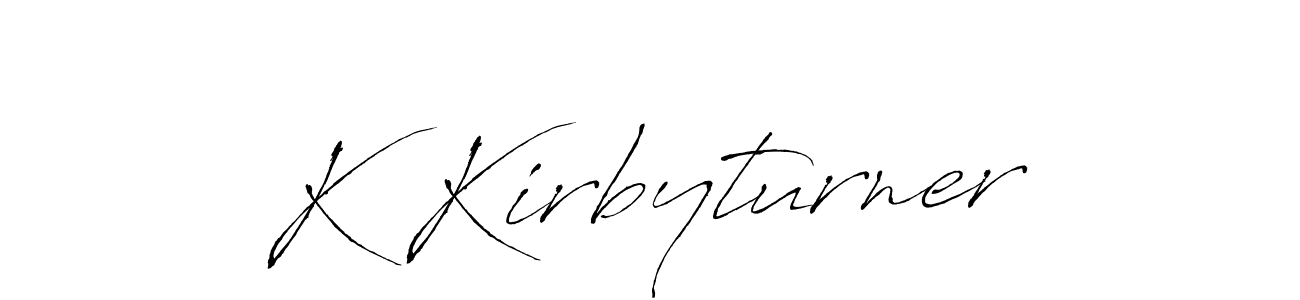 The best way (Antro_Vectra) to make a short signature is to pick only two or three words in your name. The name K Kirbyturner include a total of six letters. For converting this name. K Kirbyturner signature style 6 images and pictures png