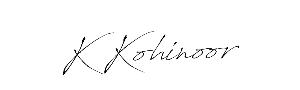 Make a beautiful signature design for name K Kohinoor. With this signature (Antro_Vectra) style, you can create a handwritten signature for free. K Kohinoor signature style 6 images and pictures png
