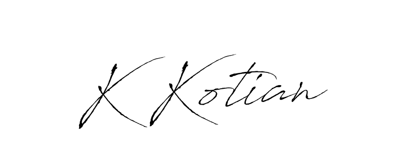 Antro_Vectra is a professional signature style that is perfect for those who want to add a touch of class to their signature. It is also a great choice for those who want to make their signature more unique. Get K Kotian name to fancy signature for free. K Kotian signature style 6 images and pictures png