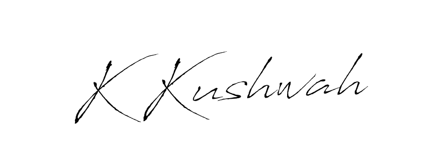 K Kushwah stylish signature style. Best Handwritten Sign (Antro_Vectra) for my name. Handwritten Signature Collection Ideas for my name K Kushwah. K Kushwah signature style 6 images and pictures png