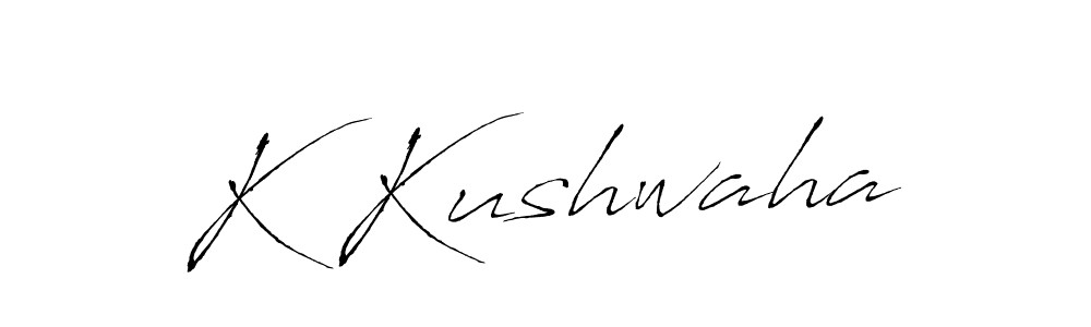 How to make K Kushwaha name signature. Use Antro_Vectra style for creating short signs online. This is the latest handwritten sign. K Kushwaha signature style 6 images and pictures png