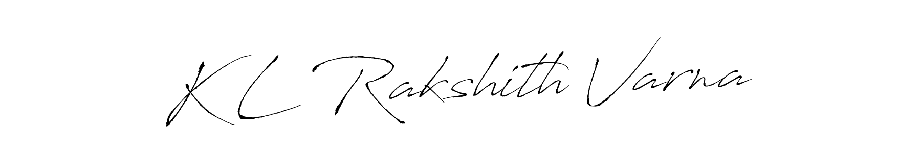 How to make K L Rakshith Varna name signature. Use Antro_Vectra style for creating short signs online. This is the latest handwritten sign. K L Rakshith Varna signature style 6 images and pictures png