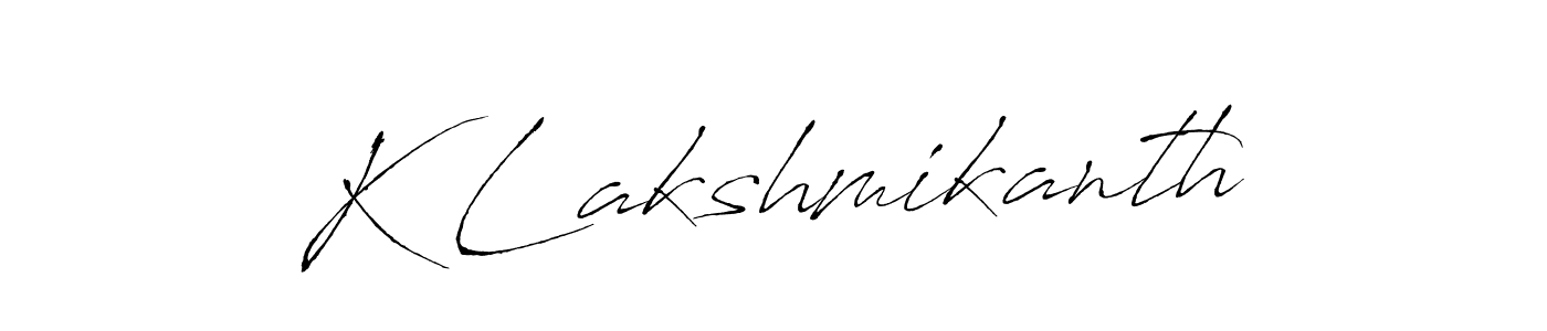 The best way (Antro_Vectra) to make a short signature is to pick only two or three words in your name. The name K Lakshmikanth include a total of six letters. For converting this name. K Lakshmikanth signature style 6 images and pictures png