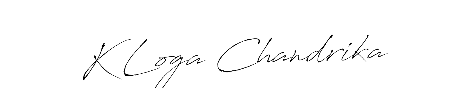 How to make K Loga Chandrika name signature. Use Antro_Vectra style for creating short signs online. This is the latest handwritten sign. K Loga Chandrika signature style 6 images and pictures png