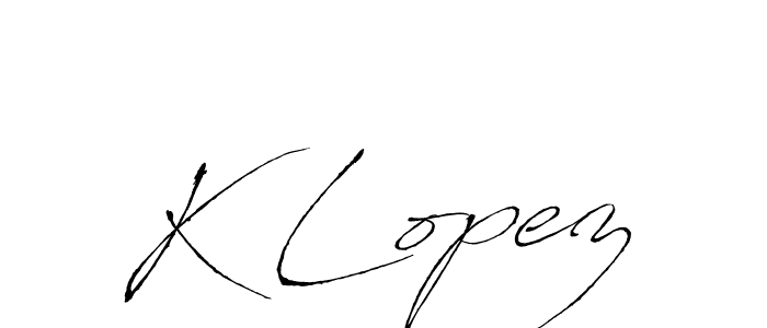 K Lopez stylish signature style. Best Handwritten Sign (Antro_Vectra) for my name. Handwritten Signature Collection Ideas for my name K Lopez. K Lopez signature style 6 images and pictures png