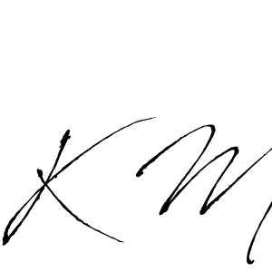 You should practise on your own different ways (Antro_Vectra) to write your name (K M) in signature. don't let someone else do it for you. K M signature style 6 images and pictures png