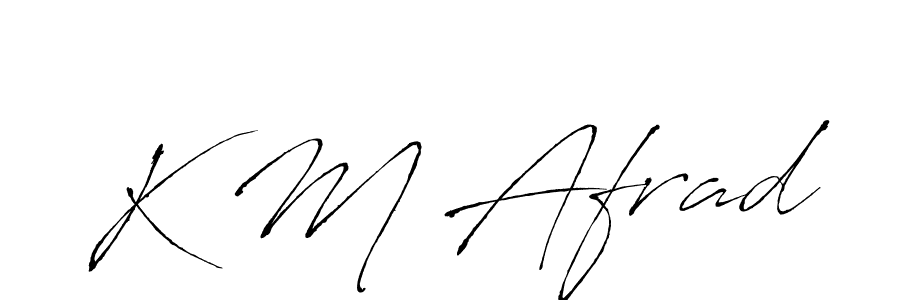 How to make K M Afrad name signature. Use Antro_Vectra style for creating short signs online. This is the latest handwritten sign. K M Afrad signature style 6 images and pictures png