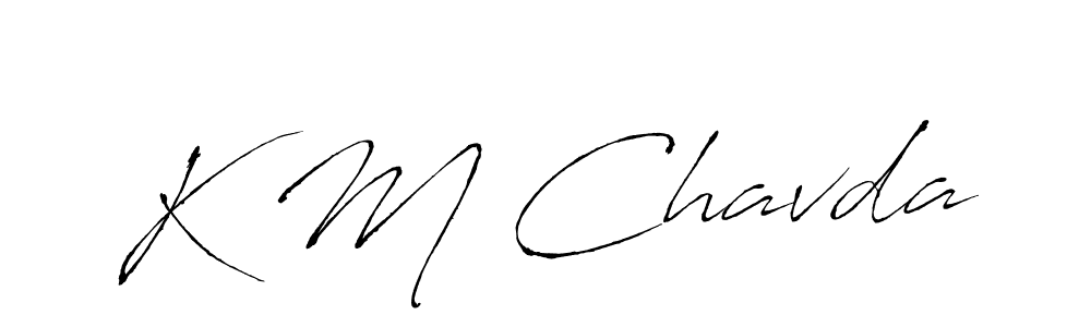 How to make K M Chavda signature? Antro_Vectra is a professional autograph style. Create handwritten signature for K M Chavda name. K M Chavda signature style 6 images and pictures png