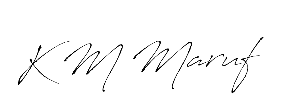 Create a beautiful signature design for name K M Maruf. With this signature (Antro_Vectra) fonts, you can make a handwritten signature for free. K M Maruf signature style 6 images and pictures png