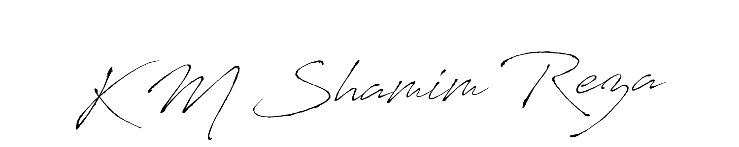 Create a beautiful signature design for name K M Shamim Reza. With this signature (Antro_Vectra) fonts, you can make a handwritten signature for free. K M Shamim Reza signature style 6 images and pictures png