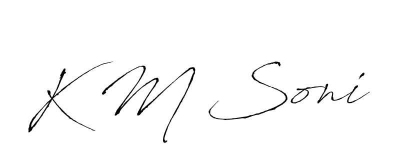 K M Soni stylish signature style. Best Handwritten Sign (Antro_Vectra) for my name. Handwritten Signature Collection Ideas for my name K M Soni. K M Soni signature style 6 images and pictures png