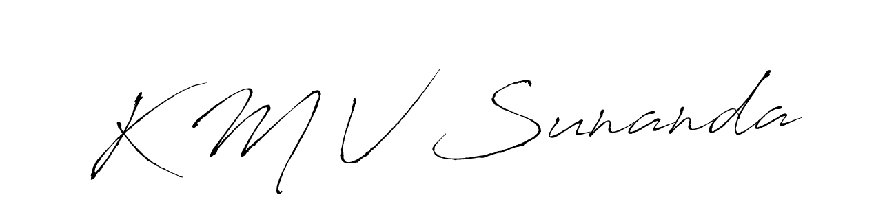 Create a beautiful signature design for name K M V Sunanda. With this signature (Antro_Vectra) fonts, you can make a handwritten signature for free. K M V Sunanda signature style 6 images and pictures png