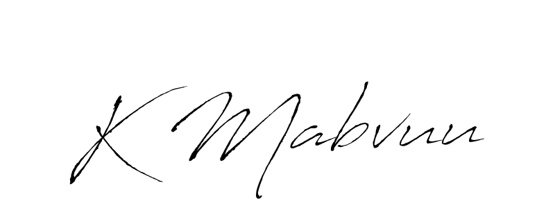 Make a beautiful signature design for name K Mabvuu. With this signature (Antro_Vectra) style, you can create a handwritten signature for free. K Mabvuu signature style 6 images and pictures png