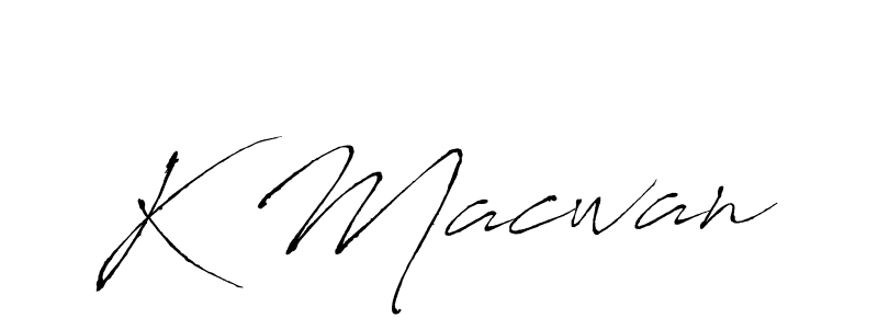 Design your own signature with our free online signature maker. With this signature software, you can create a handwritten (Antro_Vectra) signature for name K Macwan. K Macwan signature style 6 images and pictures png