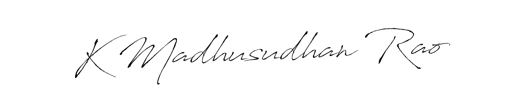 Make a beautiful signature design for name K Madhusudhan Rao. With this signature (Antro_Vectra) style, you can create a handwritten signature for free. K Madhusudhan Rao signature style 6 images and pictures png