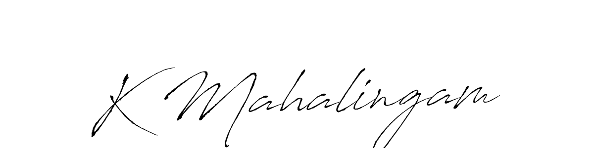 How to make K Mahalingam signature? Antro_Vectra is a professional autograph style. Create handwritten signature for K Mahalingam name. K Mahalingam signature style 6 images and pictures png