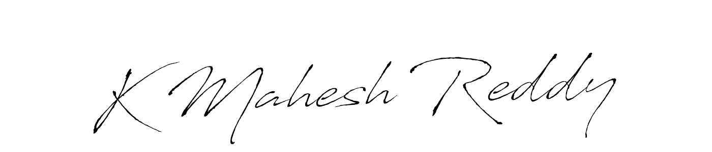 The best way (Antro_Vectra) to make a short signature is to pick only two or three words in your name. The name K Mahesh Reddy include a total of six letters. For converting this name. K Mahesh Reddy signature style 6 images and pictures png