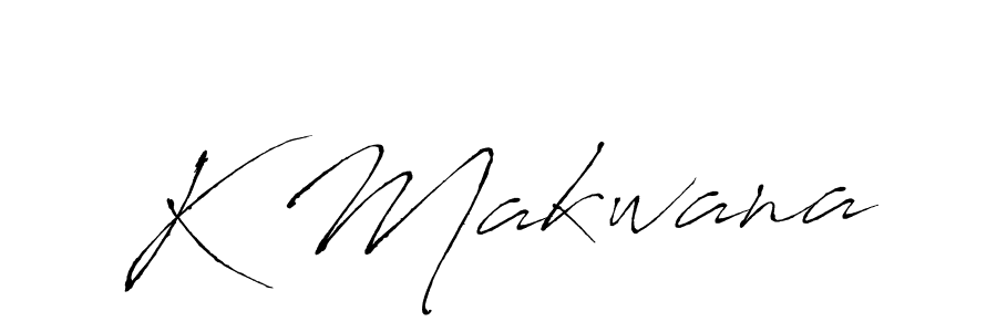 Make a beautiful signature design for name K Makwana. With this signature (Antro_Vectra) style, you can create a handwritten signature for free. K Makwana signature style 6 images and pictures png