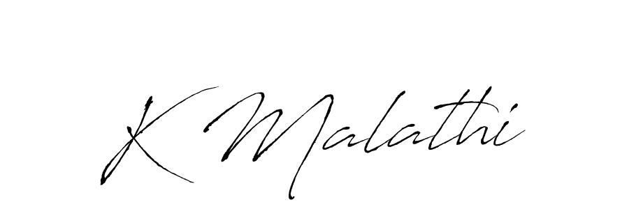 Make a beautiful signature design for name K Malathi. With this signature (Antro_Vectra) style, you can create a handwritten signature for free. K Malathi signature style 6 images and pictures png