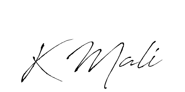 How to make K Mali signature? Antro_Vectra is a professional autograph style. Create handwritten signature for K Mali name. K Mali signature style 6 images and pictures png