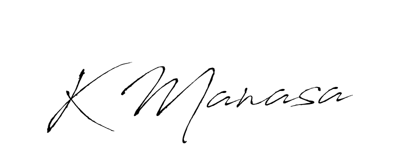 Make a beautiful signature design for name K Manasa. With this signature (Antro_Vectra) style, you can create a handwritten signature for free. K Manasa signature style 6 images and pictures png