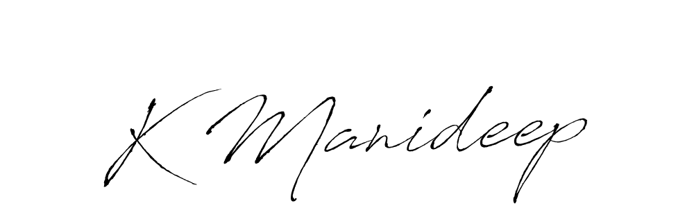 Create a beautiful signature design for name K Manideep. With this signature (Antro_Vectra) fonts, you can make a handwritten signature for free. K Manideep signature style 6 images and pictures png