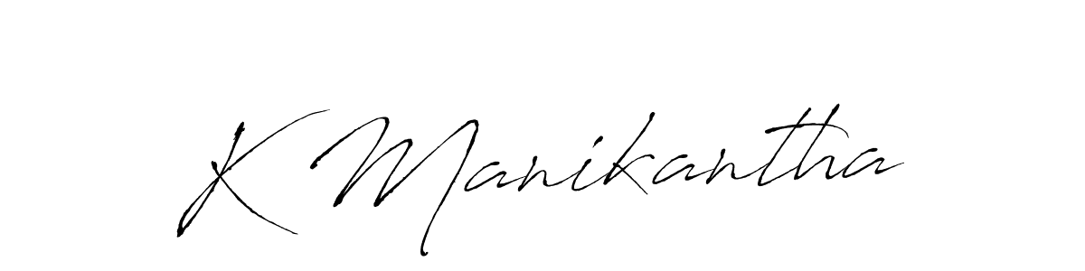 Make a beautiful signature design for name K Manikantha. With this signature (Antro_Vectra) style, you can create a handwritten signature for free. K Manikantha signature style 6 images and pictures png