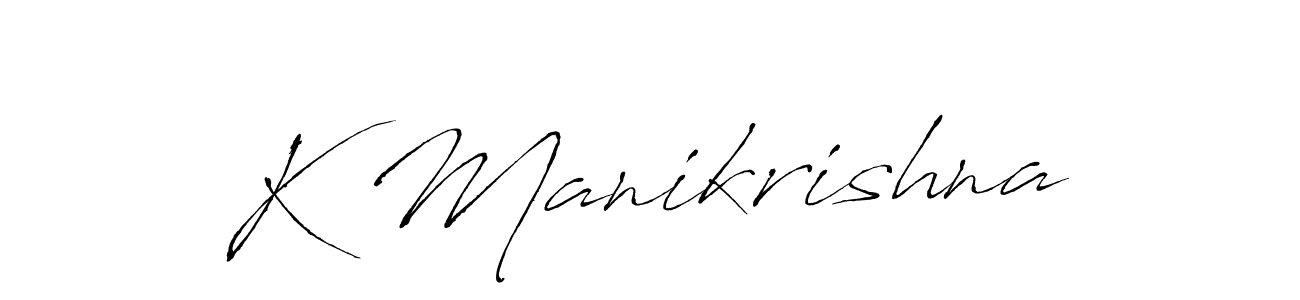 Design your own signature with our free online signature maker. With this signature software, you can create a handwritten (Antro_Vectra) signature for name K Manikrishna. K Manikrishna signature style 6 images and pictures png