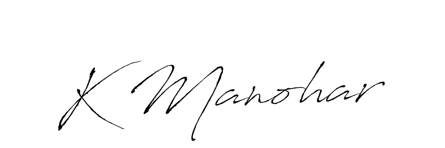 How to make K Manohar name signature. Use Antro_Vectra style for creating short signs online. This is the latest handwritten sign. K Manohar signature style 6 images and pictures png