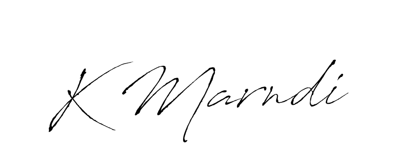 How to make K Marndi name signature. Use Antro_Vectra style for creating short signs online. This is the latest handwritten sign. K Marndi signature style 6 images and pictures png