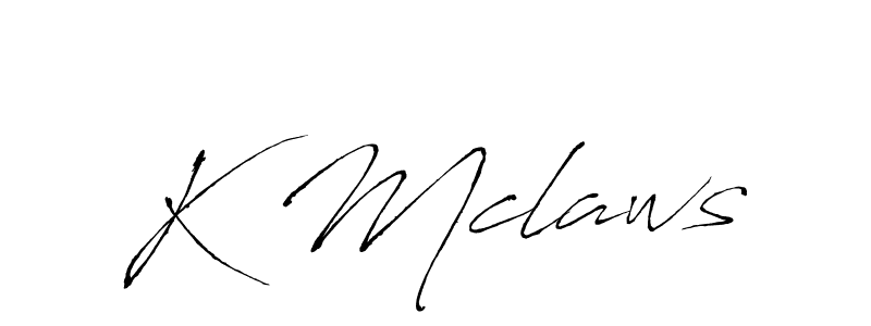 Create a beautiful signature design for name K Mclaws. With this signature (Antro_Vectra) fonts, you can make a handwritten signature for free. K Mclaws signature style 6 images and pictures png