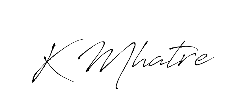 You should practise on your own different ways (Antro_Vectra) to write your name (K Mhatre) in signature. don't let someone else do it for you. K Mhatre signature style 6 images and pictures png