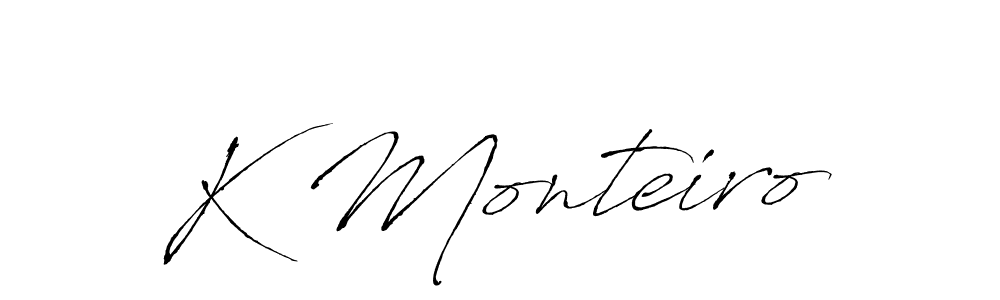 Also we have K Monteiro name is the best signature style. Create professional handwritten signature collection using Antro_Vectra autograph style. K Monteiro signature style 6 images and pictures png