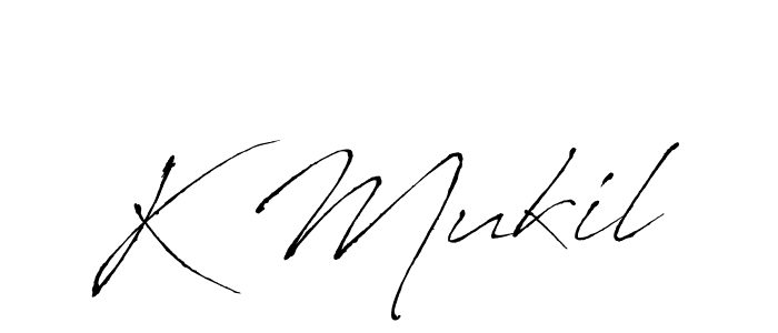 The best way (Antro_Vectra) to make a short signature is to pick only two or three words in your name. The name K Mukil include a total of six letters. For converting this name. K Mukil signature style 6 images and pictures png