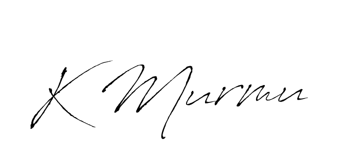 How to make K Murmu name signature. Use Antro_Vectra style for creating short signs online. This is the latest handwritten sign. K Murmu signature style 6 images and pictures png