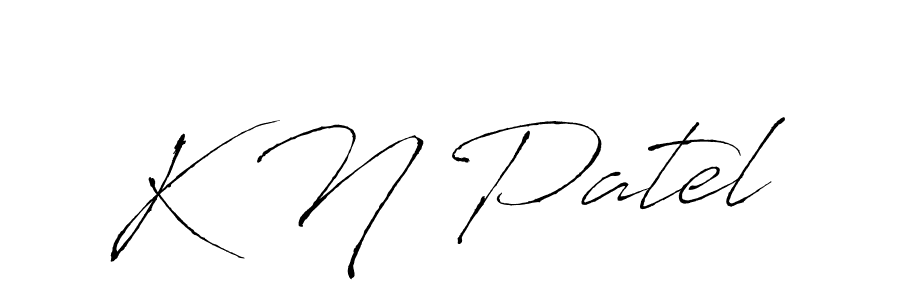 The best way (Antro_Vectra) to make a short signature is to pick only two or three words in your name. The name K N Patel include a total of six letters. For converting this name. K N Patel signature style 6 images and pictures png