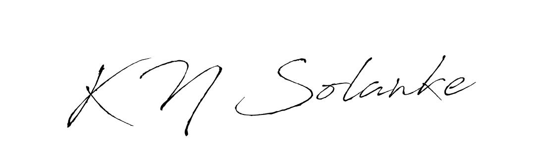 Create a beautiful signature design for name K N Solanke. With this signature (Antro_Vectra) fonts, you can make a handwritten signature for free. K N Solanke signature style 6 images and pictures png