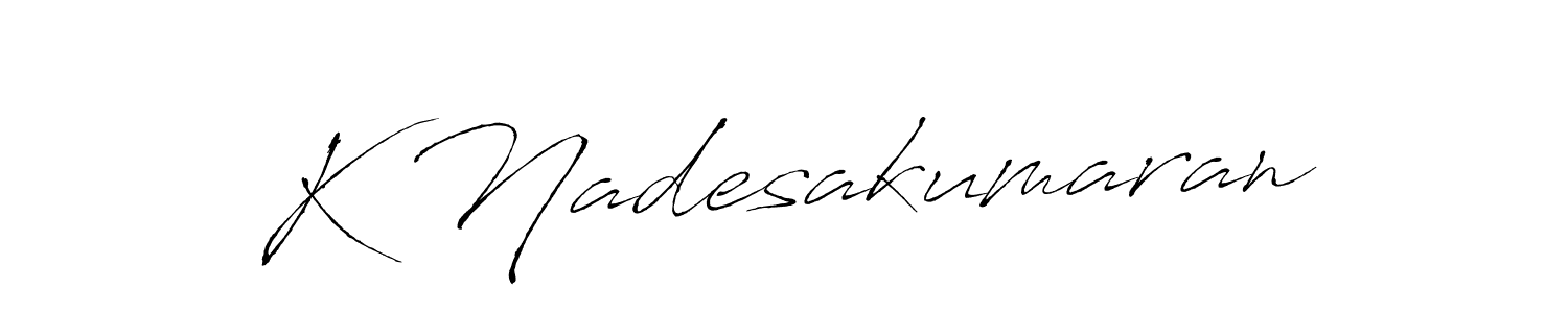 Antro_Vectra is a professional signature style that is perfect for those who want to add a touch of class to their signature. It is also a great choice for those who want to make their signature more unique. Get K Nadesakumaran name to fancy signature for free. K Nadesakumaran signature style 6 images and pictures png