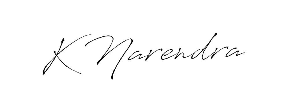 Create a beautiful signature design for name K Narendra. With this signature (Antro_Vectra) fonts, you can make a handwritten signature for free. K Narendra signature style 6 images and pictures png