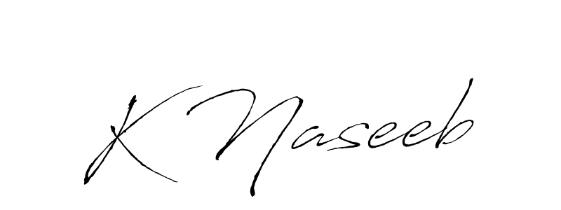 Design your own signature with our free online signature maker. With this signature software, you can create a handwritten (Antro_Vectra) signature for name K Naseeb. K Naseeb signature style 6 images and pictures png